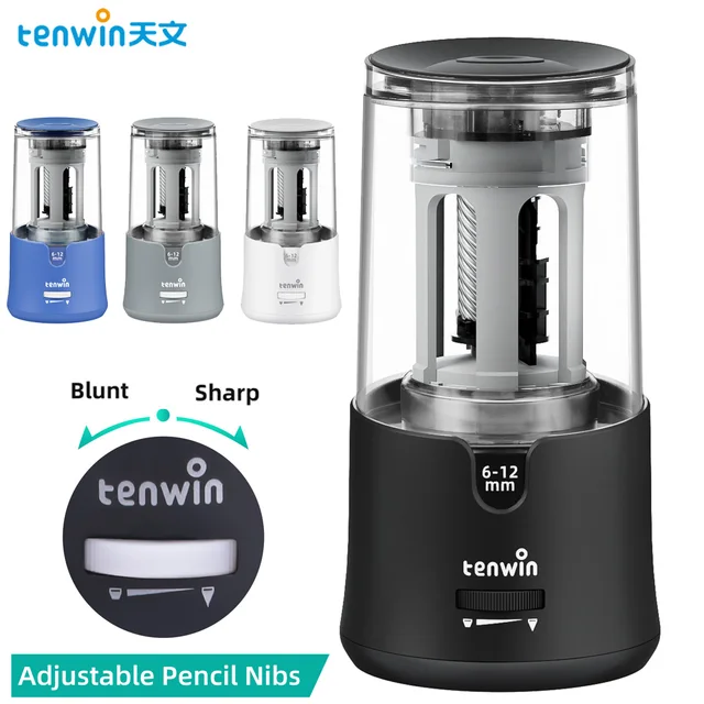 Tenwin Automatic Electric Pencil Sharpener For Colored Pen Mechanical Sharpen Supplies Office School Stationery Free Ship 1