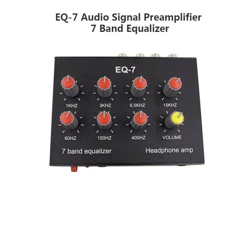 오디오 EQ-7 오디오 신호 프리 앰프, 7 밴드 이퀄라이저 조정, 고등학교 베이스 사운드, 전화 컴퓨터 헤드폰 앰프