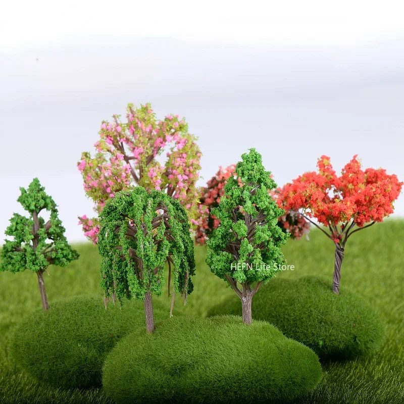 Kawaii Micro Figurines for Home Decoration, Sakura Miniatures, Mini Simulation Trees, Landscape for Garden, Kawaii Cherry Desk