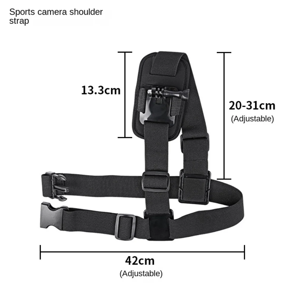 Pov Metric Holder Tracolla Cintura Busto Con J-Hook Moun Per Gopro Hero 12 11 10 9 Session 3 + Sjcam Xiaomi Yi Action Camera