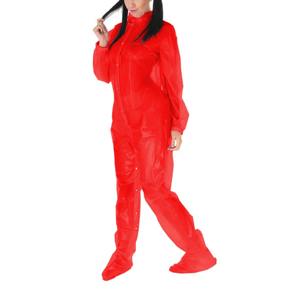 Adult Baby Bodysuit Clear PVC Jumpsuit Long Causal One Piece Jumpsuit Sissy Mens Halloween Costume French Adult Sissy Baby Suit 6