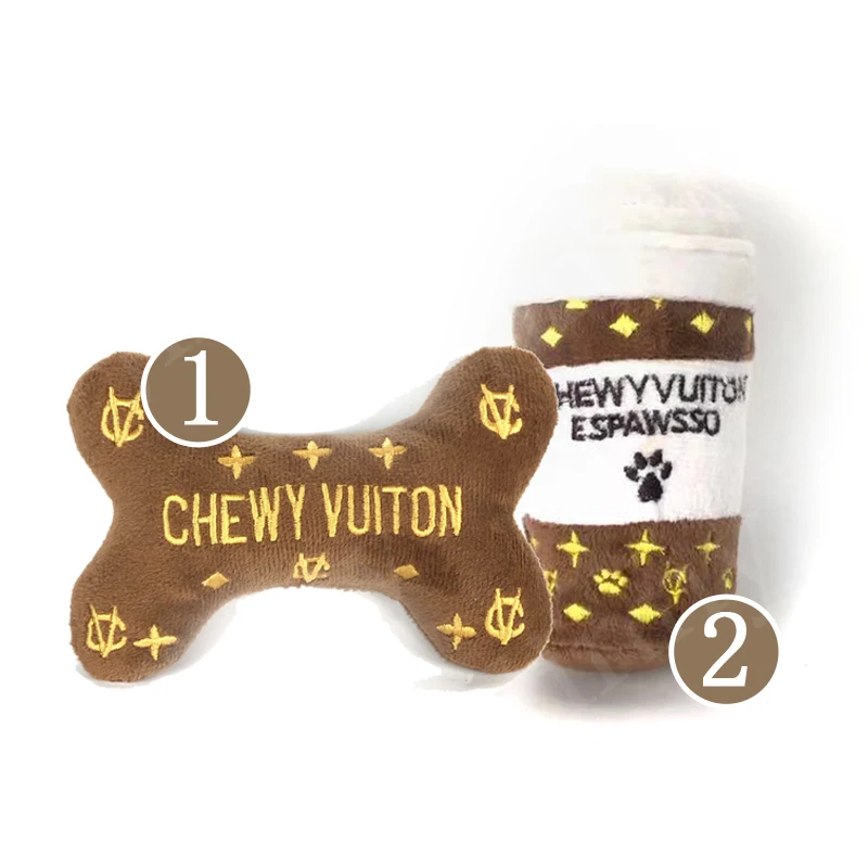 Ins Pet Dog Cat Toys Chewy Vuitton Collection Squeak Toy Unique Plush  Squeak Bone Puppy Accessories - Dog Toys - AliExpress