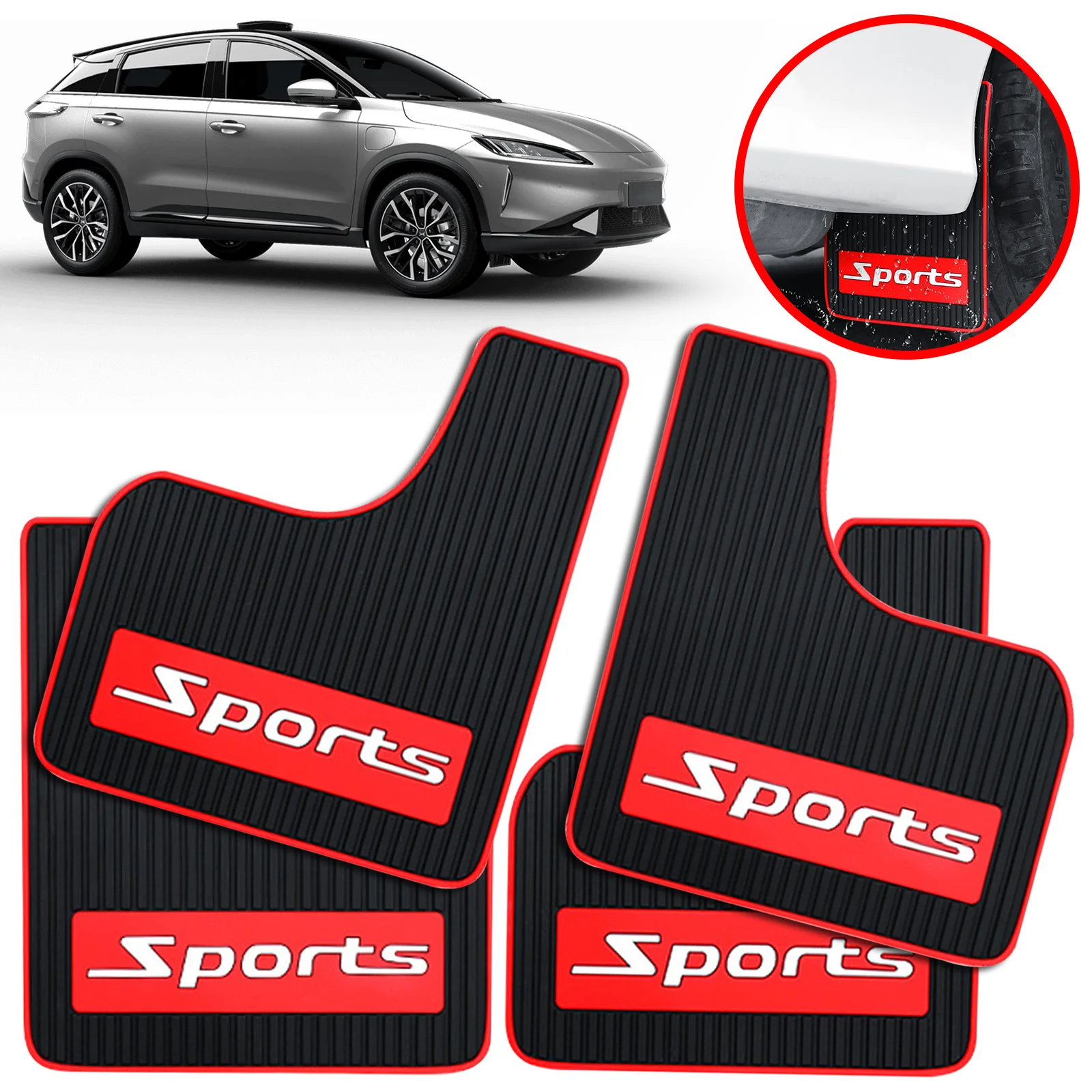 Universal 4Pcs Car Mudguard Mud Flaps Splash Guards Rubber Mudguard For Pickup Suv Sports Mud Flaps Guards Splash