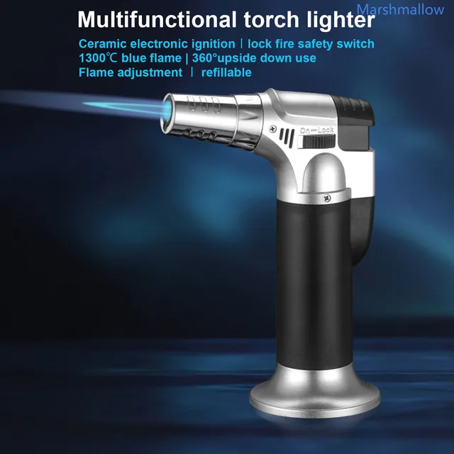 Tragbare Metall-Flame BBQ Heizung Zünd Grill Küche Lötlampe - Einstellbare Butangas-Fackel Feuerzeug Brenner Flamme