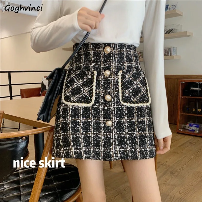 

Y2k Skirts for Women Plaid Trendy Ulzzang Mini Skirt Gentle Elegant High Waist Casual BF Preppy Style Streetwear Harajuku