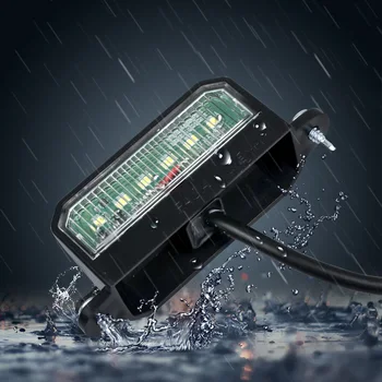 AOHEWEI 2x Waterproof 6 LEDs License Number Plate Lights Trailer Tail Number Rear Lamps 12-24V for Boat Truck Lorry Caravans 1