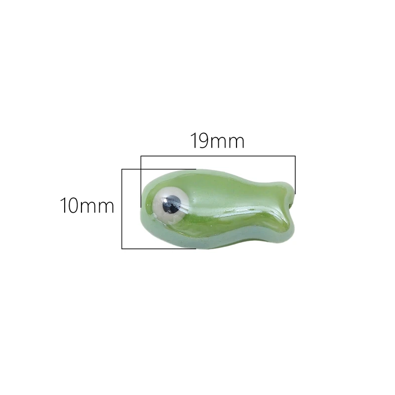 2 Stück Retro kleine Fischperlen aus Keramik, lose Perlen für Schmuckherstellung, Basteln, handgefertigte DIY-Armband-Accessoires – Detail 1