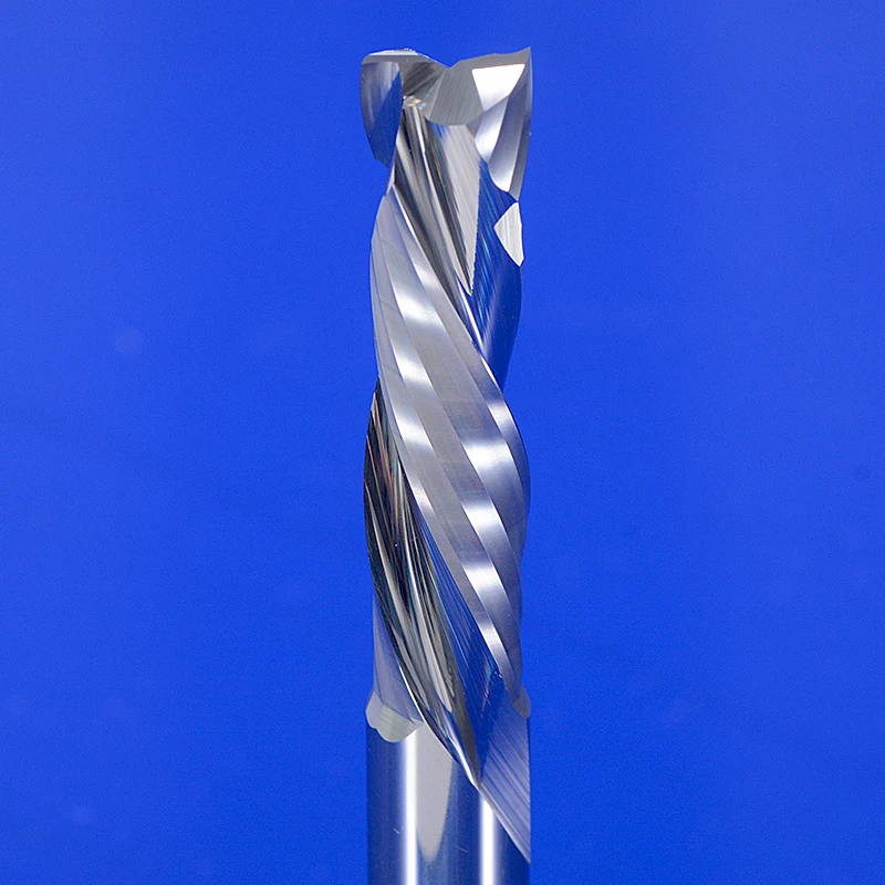 1개 3.175/4/5/6/8/10mm 2날 나선형 상하 절삭 밀링 커터 목재 엔드밀 공구 PVC MDF용 CNC 라우터 비트