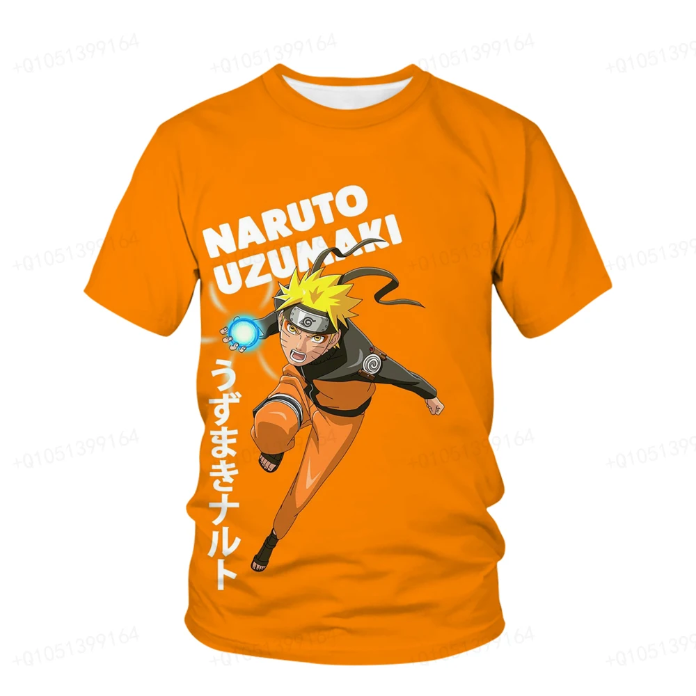 Summer Naruto T-shirt Children's Street Wear Round Neck Short Sleeve 3D T-shirt Top Funny Cartoon Men Naruto Kakashi T-shirt