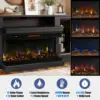 75-inch Electric FireplaceTV Stand 3-side Glass LED Modern Media Entertainment Center Console Adjustable Flame 40-inch Fireplace 3