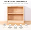 Rubber Wood Montessori Shelf and Toy Storage, 23.6" L, Compact Toddler Bookshelf , Solid Wood Storage Cabinet Shelves 3