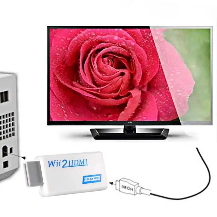 Wii To HDMI 720P/1080P 업 스케일링 컨버터 어댑터, 3.5mm 오디오 비디오 출력