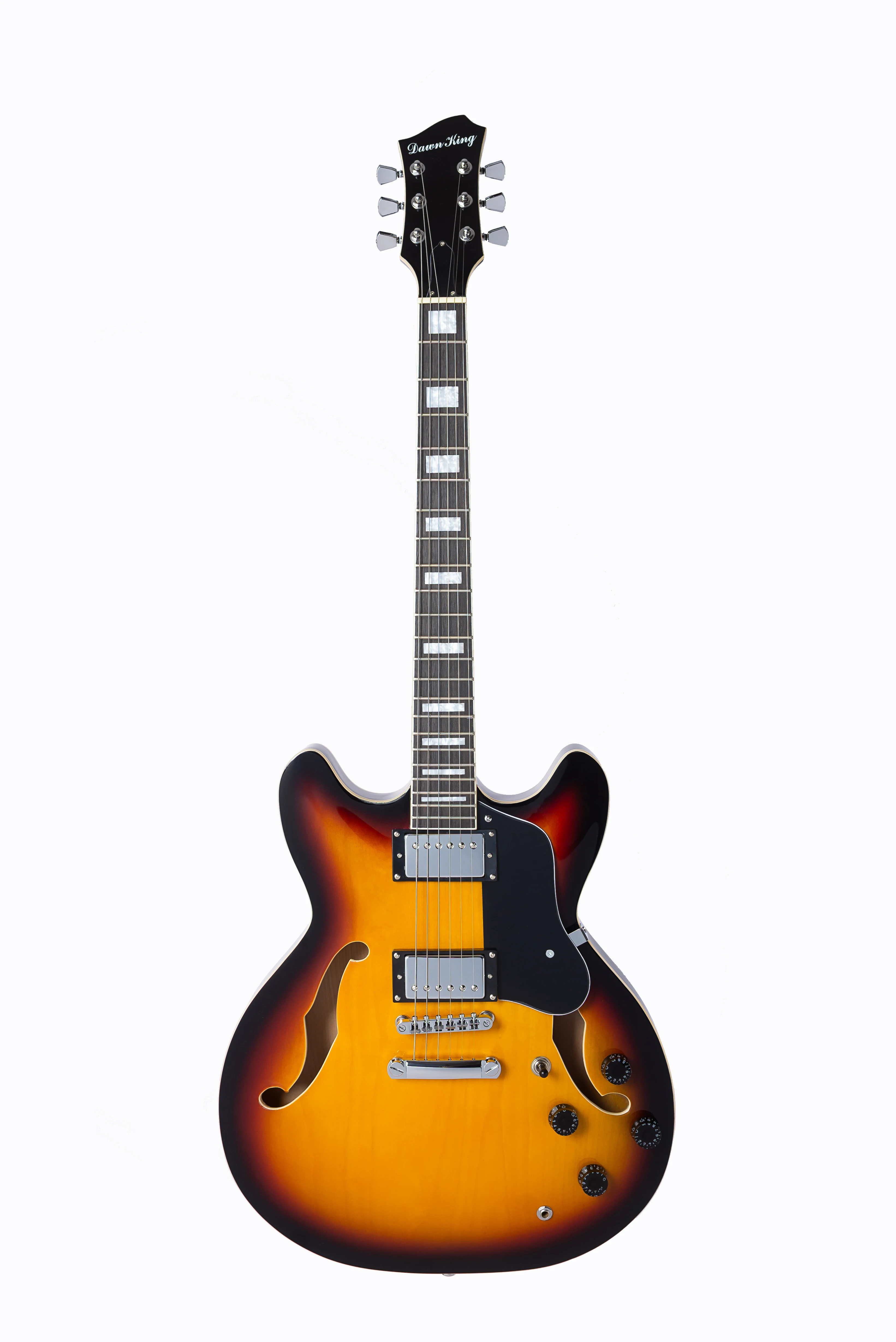 Dawnking DK335 halfhollow electric guitar, jazz body and two H