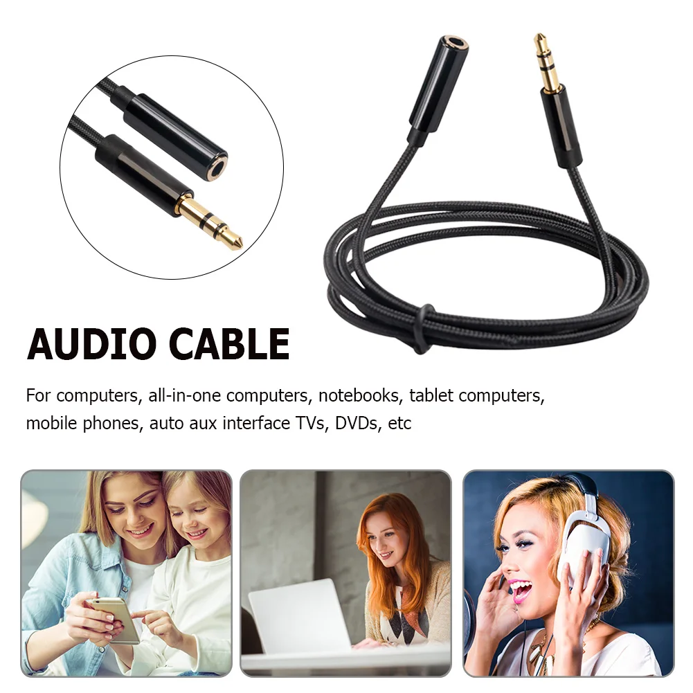 Audio Extension Cable - Male to Female Stereo Aux Cord Extender for Earphones, Computers, Cars, and Speakers
