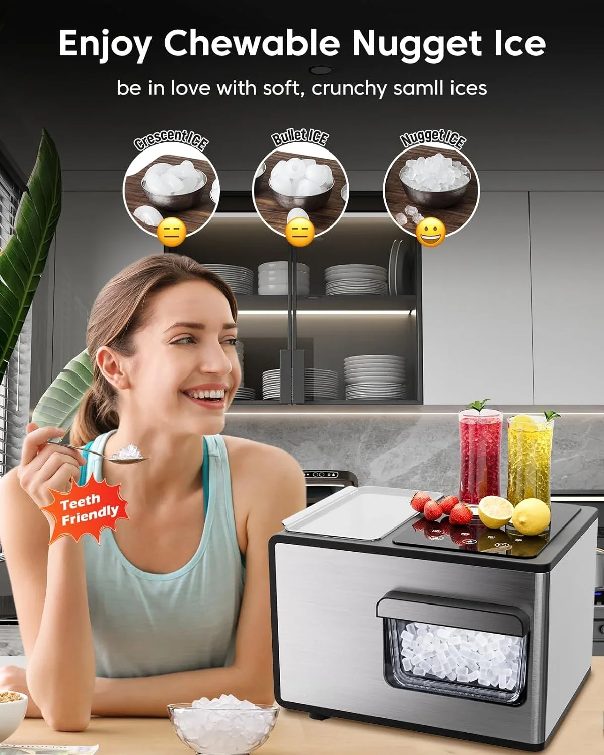 製氷機カウンタートップ 電動アイスキューブメーカー スクープ