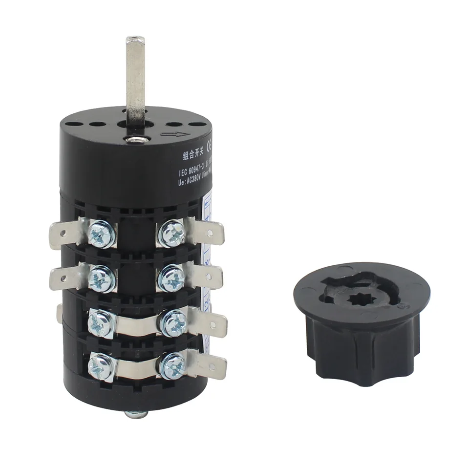 Reset Momentary 3 Positions Manual Transfer Rotary Cam Switch 10A ZHUCO HZ5B  -10/B005.3 10A HZ5B-10/B005.3 10A 3 Pole 12 Screw Cam Changeover Momentary Revers