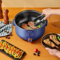 Marmite électrique de grande capacité 220V, marmite multifonction tout-en-un pour la maison, poêle à frire pour dortoir d'étudiants BD 3