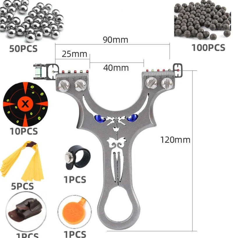 

Flat rubber Band Outdoor Shooting Powerful Handheld Bow New Professional 304 Stainless steel Slingshot For Hunting Catapult