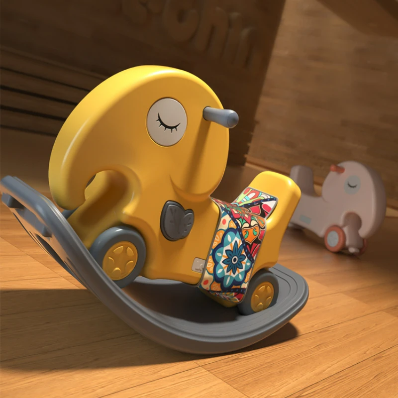 Safety Non-slip Small Horse 2 In 1 Children's Rocking Horse Yo-yo Car Comfort Baby Anti-fall Dual-purpose Baby Rocking Chairs