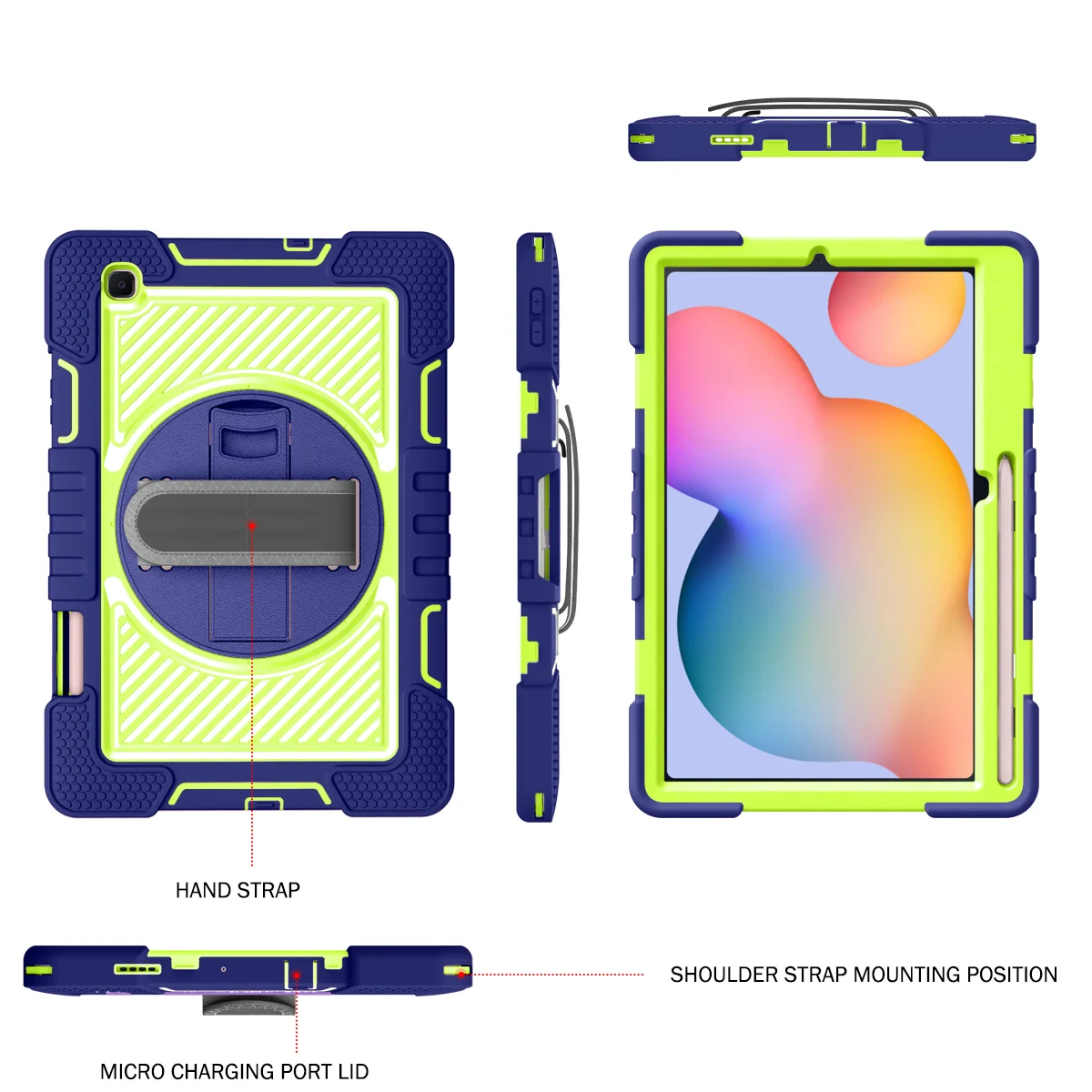 Capa para Tablet com Alça de Mão para Crianças Capa para Samsung Galaxy Tab s6 Lite 10.4 2024 P620 P625 Sm-p610 Sm-p615 P613 P619 - Imagem 6