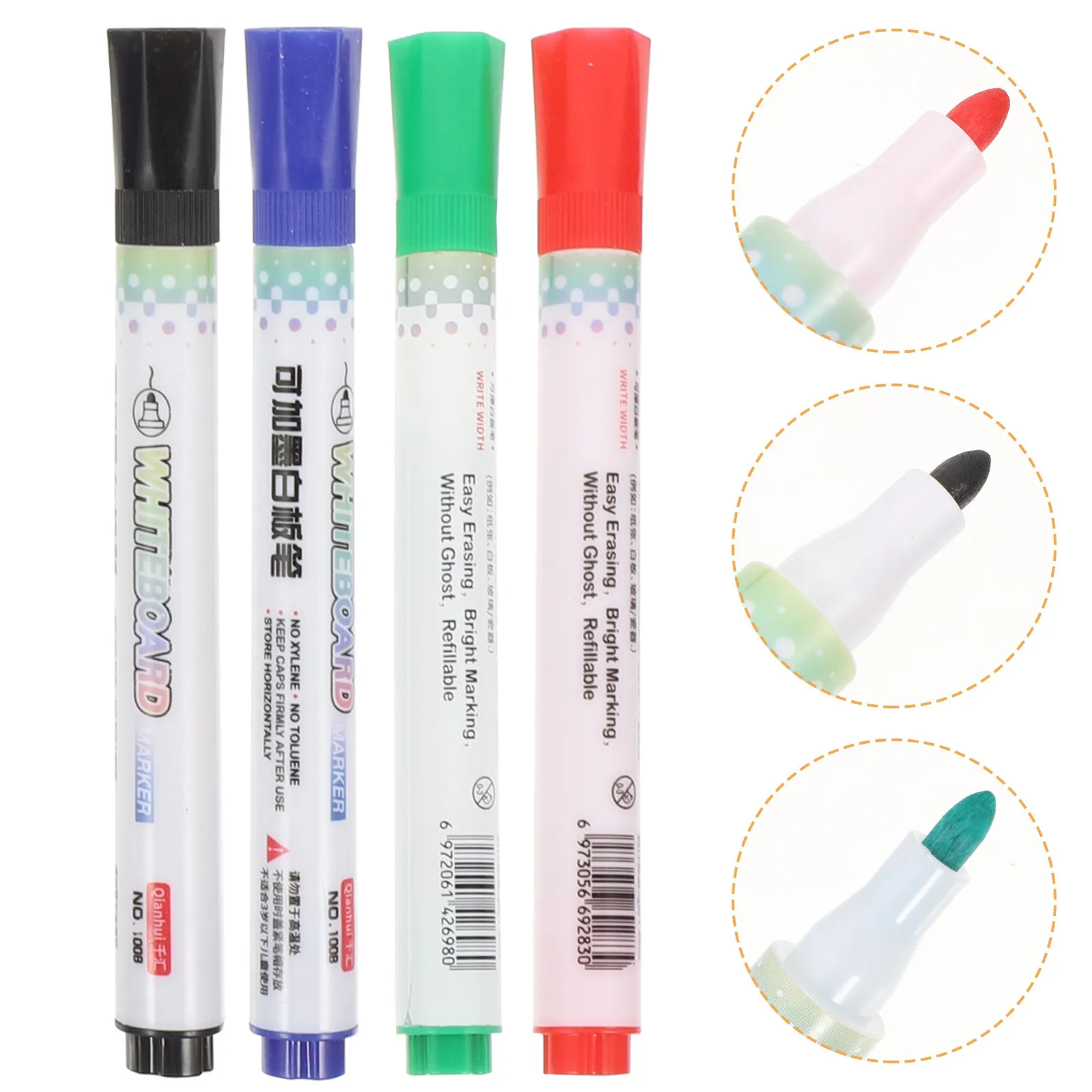 20Pcs 화이트보드 마커 프리미엄 오래 지속되는 편안한 그립감 유리 플라스틱 종이 교사 학생 문구 용품에 이상적