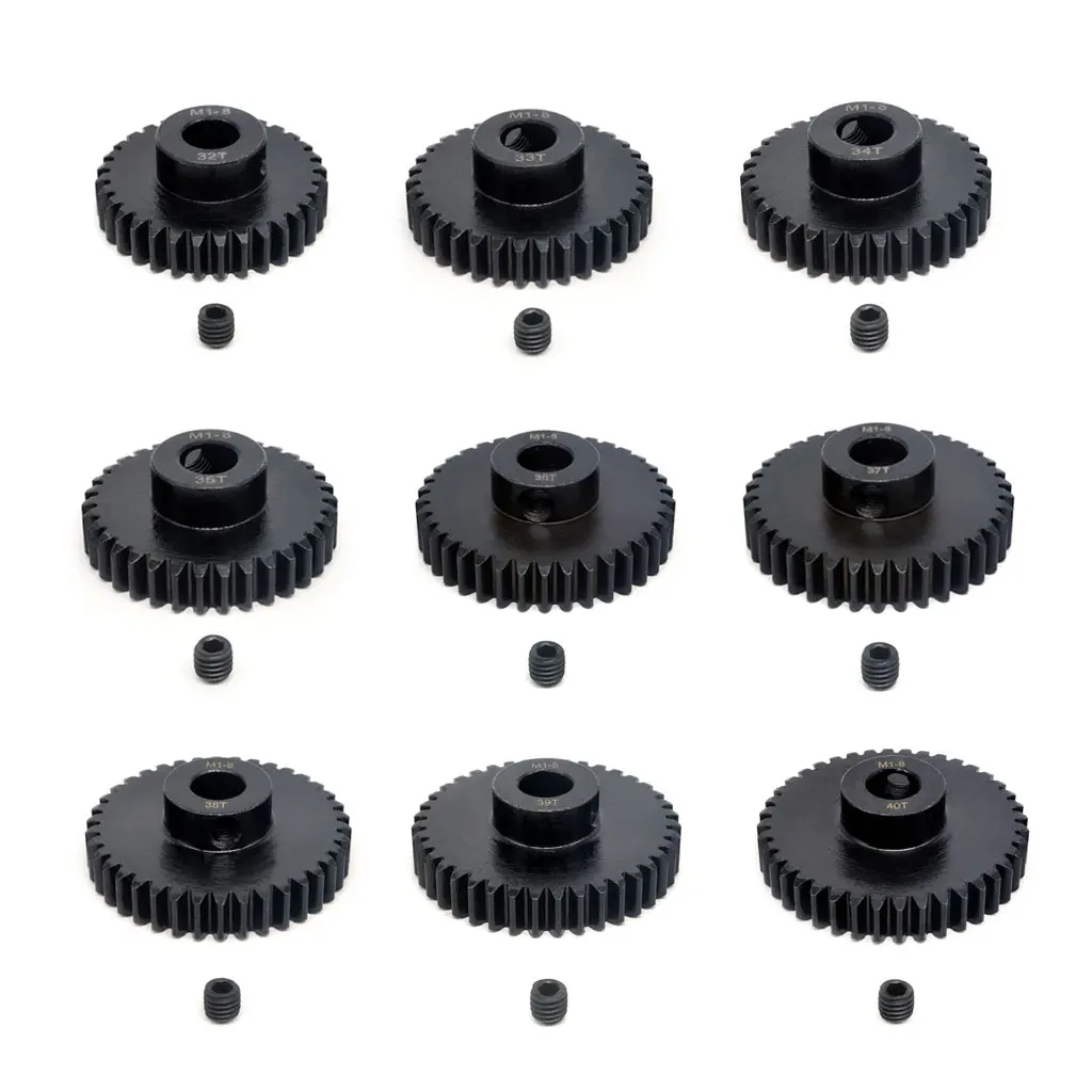 Precision-Cut 8mm Motor Gear, 13T-49T Pinion for High-Performance RC Cars