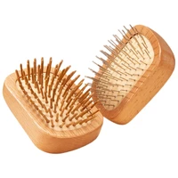 Scalp Massager Brush Round Comb Massage Small Wood Hairbrush for Hair Growth 1