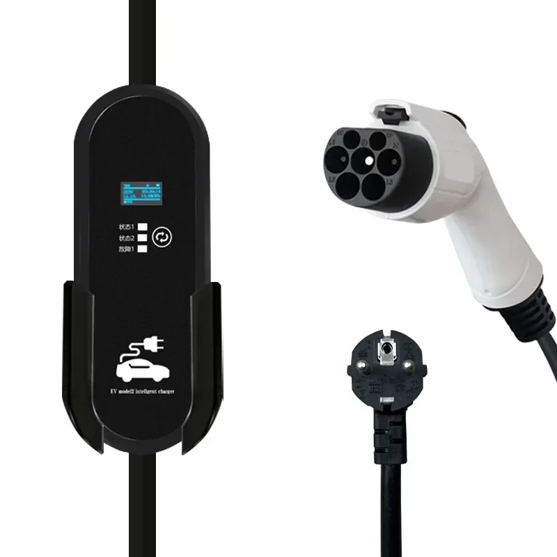 Portable electric vehicle charger wall box GB/T flexible cable 16A cable 3.5KW 1-phase electric vehicle charging pile