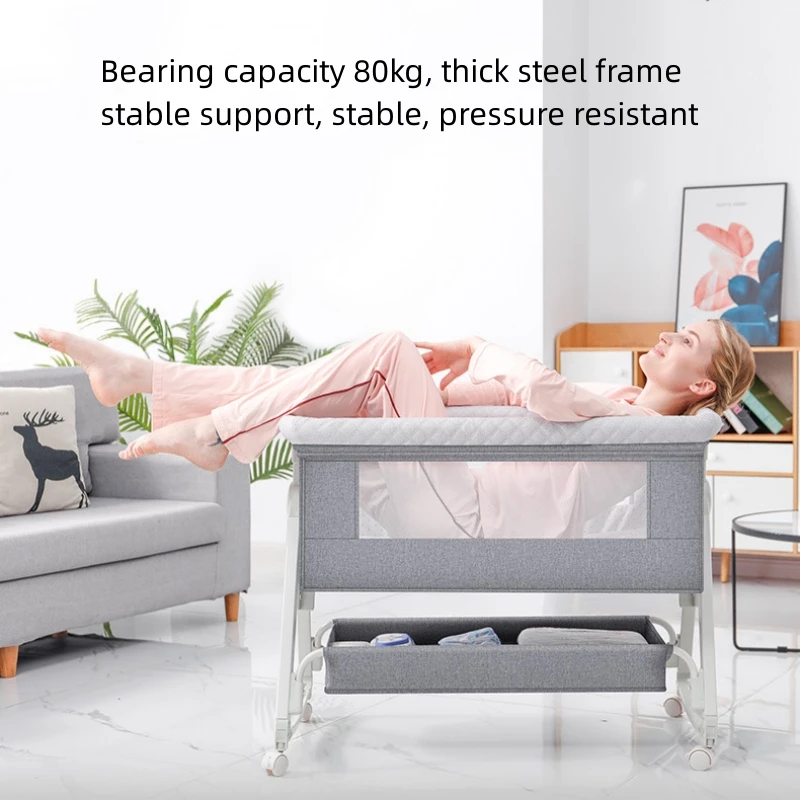 Newborn crib Removable folding splice queen bed Multi-function bassinet bb sleeping basket portable crib