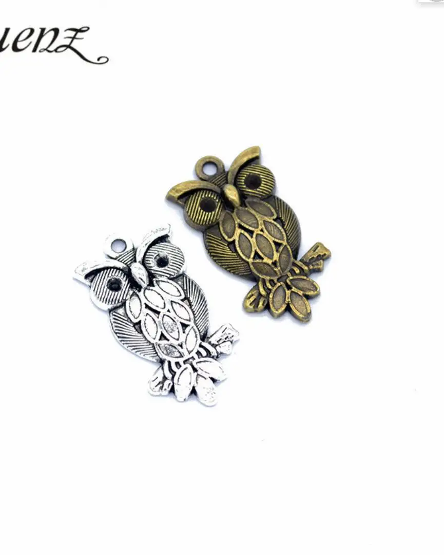 35pcs 30*16mm Animal Charm Owl Pendant 3 Colors DIY Retro Jewelry Bracelet Necklace Charms Pendant F0314