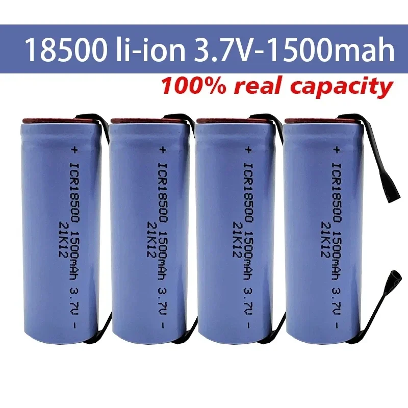 

New Original 18500 1500mAh 3.7V Rechargeable Lithium Ion Battery for LED Flashlight+DIY Nickel+free shipping