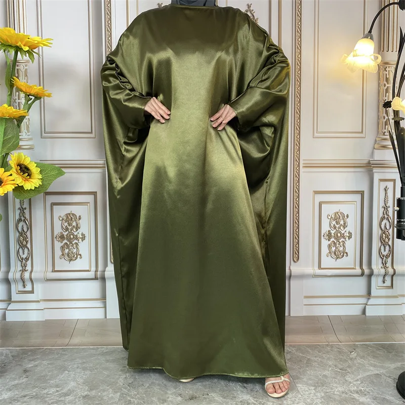 

Satin Kaftan Abaya Dubai Turkey Islam Bangladesh Muslim Long Dress Abayas for Women Caftan Marocain Robe Longue Femme Musulmane