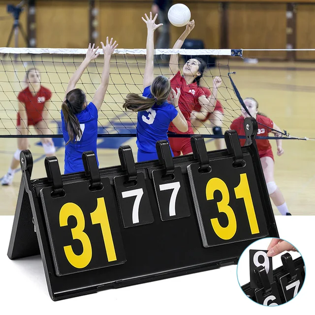 Flip Scorekeeper,Portable Scoreboard Baskeball Tennis Volleyball Scoreboard For Baskeball Multi-functional Sports Scoreboard 2