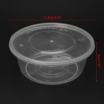 Bol à soupe pour déjeuner jetable en plastique, boîte ronde pour aliments avec couvercles, 10 pièces, nouveau 1
