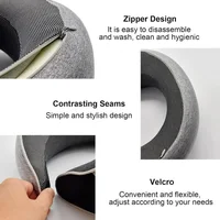 Travel Neck Pillow Memory Foam U-shaped Pillow Snail Style Travel Neck Support Portable Adjustable Soft Noon Break Sleep Pillows 4