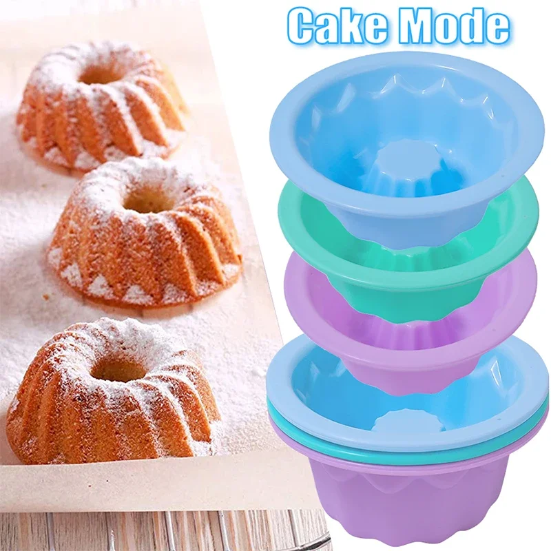 

Silicone Cake Molds Round Muffin Cupcake Baking Pudding Pastry Diy Mould Bread Mousse Dessert Kitchen Bakeware Making Decoration