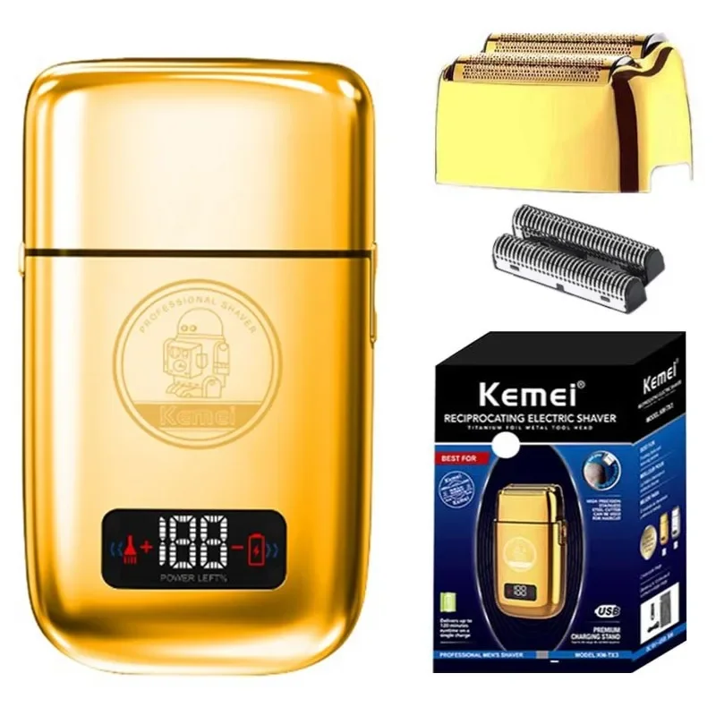 kemei KM-TX3 electric shaver men's shaver beard trimmer blade head shaving beard trimmer LCD electric Shaver reciprocating