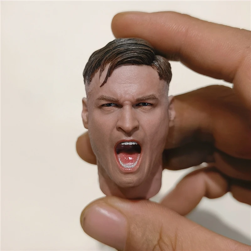 

In Stock 1/6 German MG34 Machine Gunner Shouting Head Sculpt Male Soldier Head Carving Model Fit 12 inch Action Figure