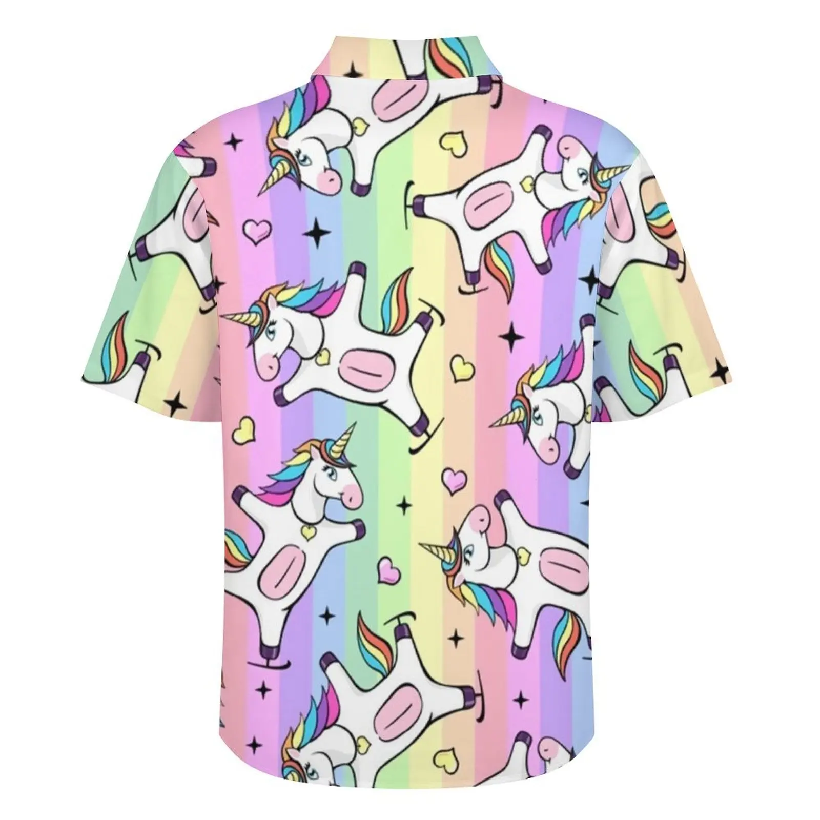 Fantastic Unicorn Beach Shirt Cartoon Animal Hawaiian Casual Shirts Men Cool Blouses Short Sleeve Streetwear Design Clothes 4