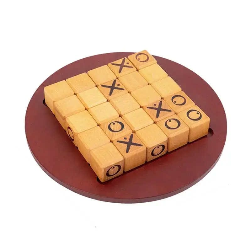 

XO Chess Board Wood XO Chess Board Game Safety Desktop Board Games Interactive Educational Montessori Toys For Children