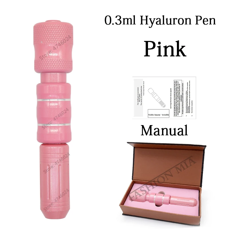 0.3ml Pink Hyaluronic Acid Pen Nebulizer Lip Filler Injector Wrinkle Removal lifting No Needle Noninvasive Pen Mesotherapy Gun