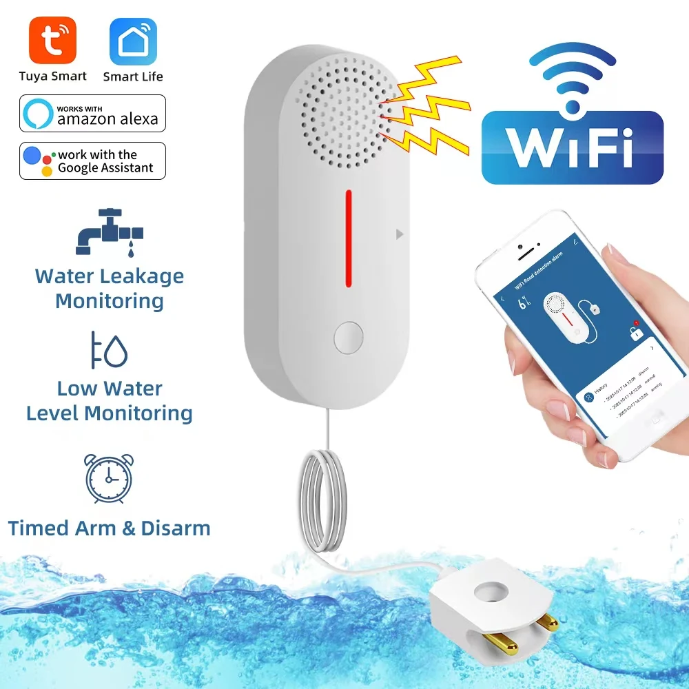 Wifi Water Detector Leakage Sensor Alarm Tuya Water Leak Detector