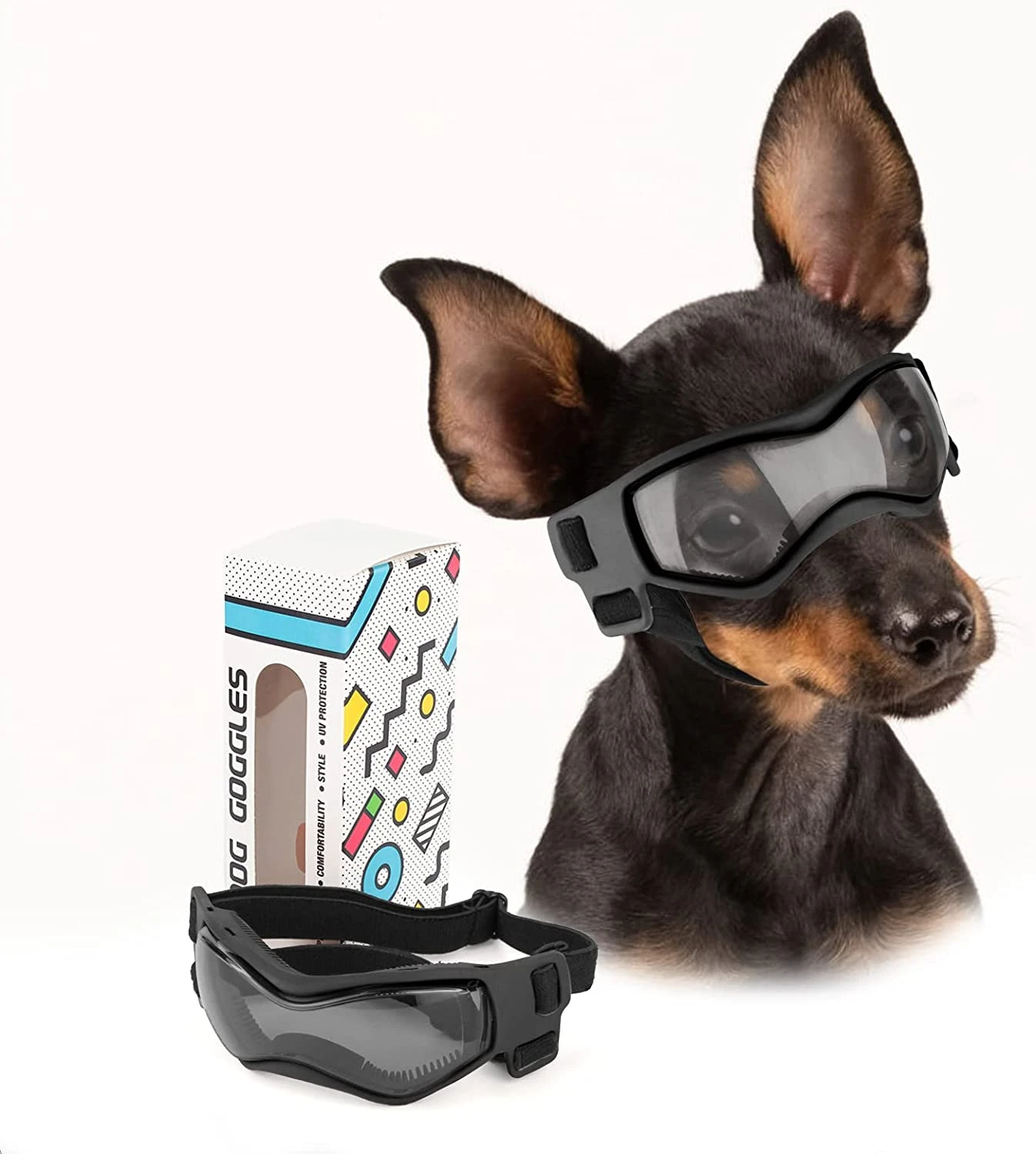 ATUBAN Dog Goggles Small Breed, Dog Sunglasses for Small Breed UV