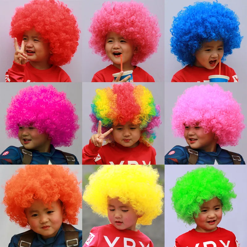 

Funny Clown Wig Cap Fans Headshot Wig Dance Bar Wedding Performance Props Wig Funny Fluffy Explosion Head Clown