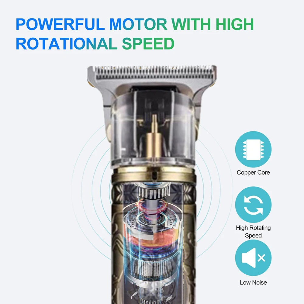 Kemei-700B Electric Pro Li Clippers Barber 0mm Hair Trimmer Professional Haircut Shaver Carving Hair Beard Machine Styling Tool 5