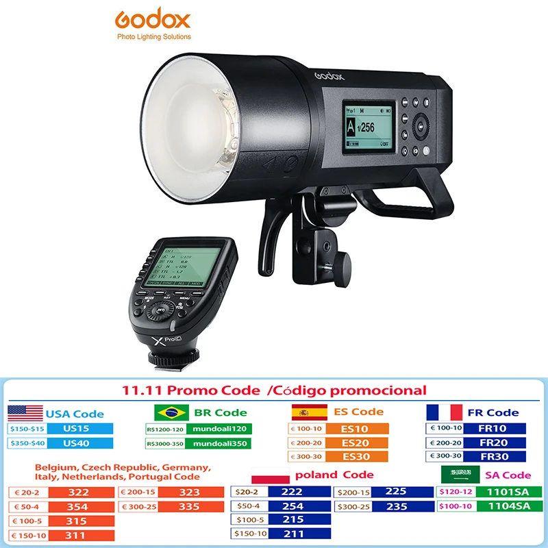 Godox AD600Pro 600W Upgrade Outdoor Flash Li-on Battery TTL HSS Built-in  2.4G Wireless X System with Xpro-C/N/S/F/O Trigger