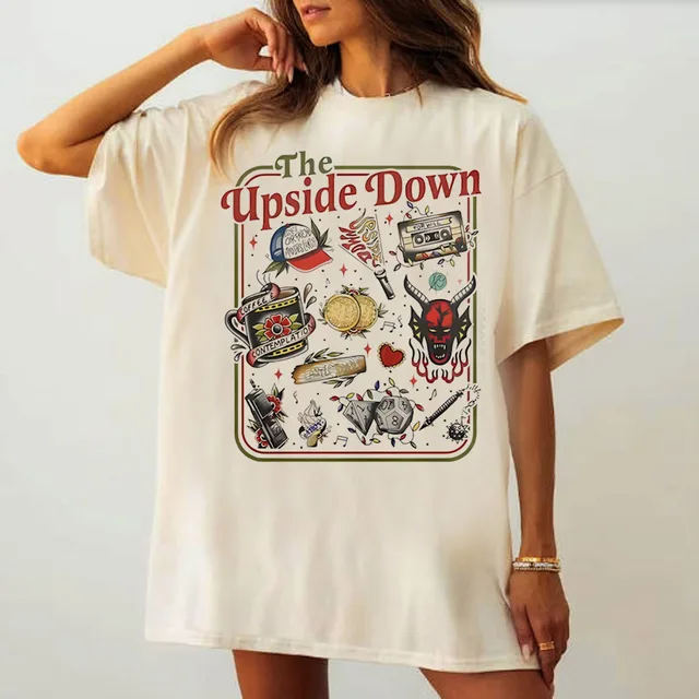 Demogorgon T-shirt Funny Women Men Hawkins Clipart Graphic Tee Demogorgon Shirts Trendy Gothic Tops 1