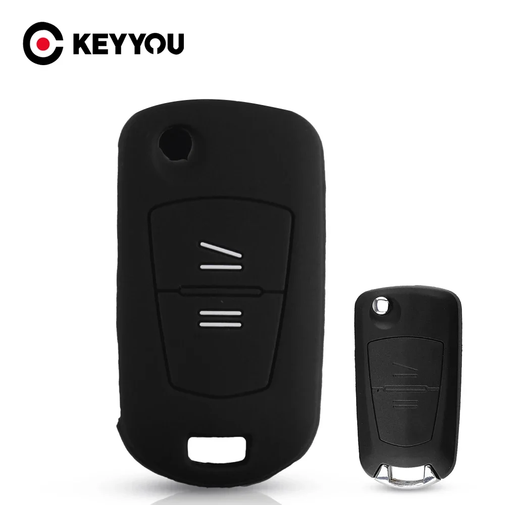 Keyyou Per Vauxhall Opel Astra Vectra Zafira 2 Pulsanti Flip Key Fob Case Car Remote Fob Cover 2 Pulsanti Custodia In Silicone Per Auto