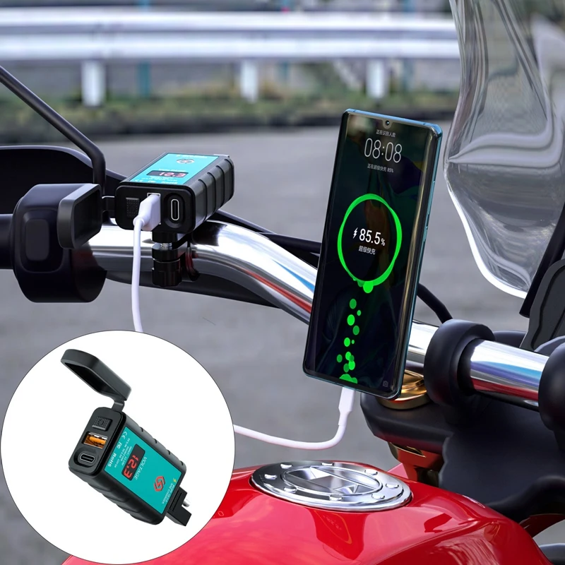 

12-24 В Зарядное устройство USB Type-C для мотоцикла от SAE до USB Type-C с искусственными элементами
