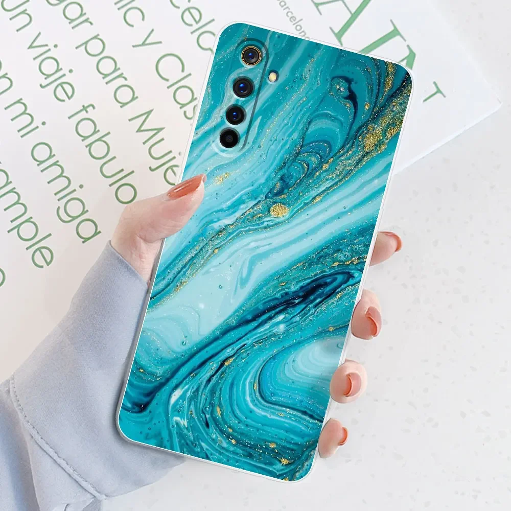Watercolor Marble Transparent Silicone Back Bumper Case